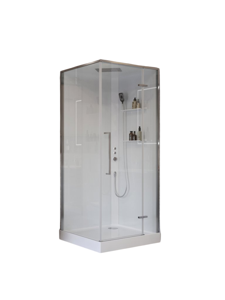 Душевая кабина BelBagno Uno UNO-CAB-A-1-90-C-Cr-Bi-TOP-R 90х90, с низким поддоном, профиль хром, стекло прозрачное