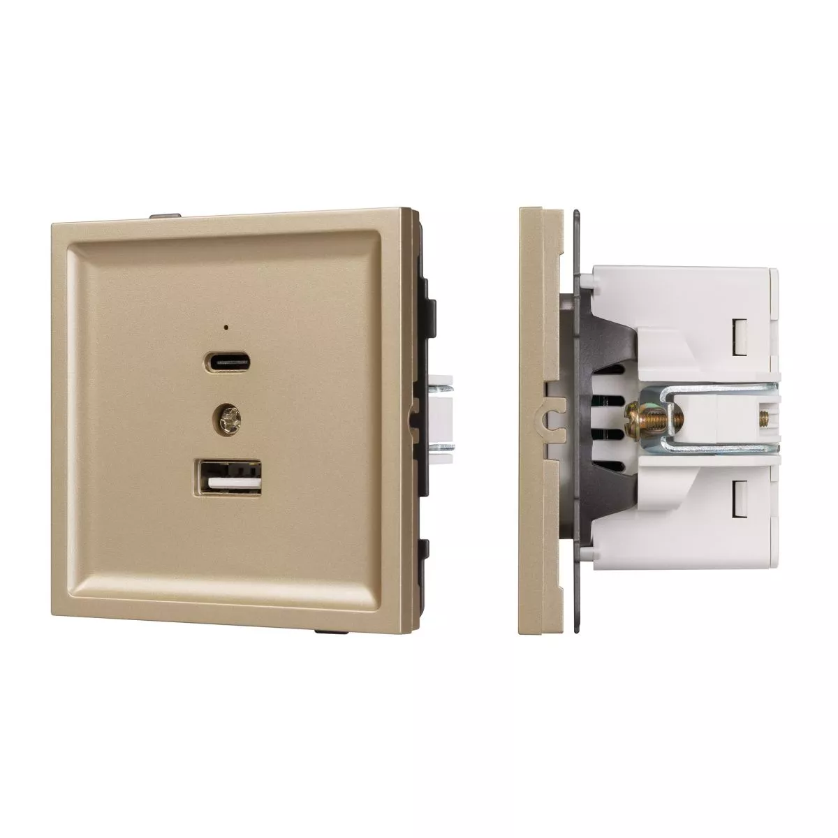 

Механизм USB розетки Arlight SCT-TENDO-MUAC-SFPL-GD (5V, 3A, QC3) 054537