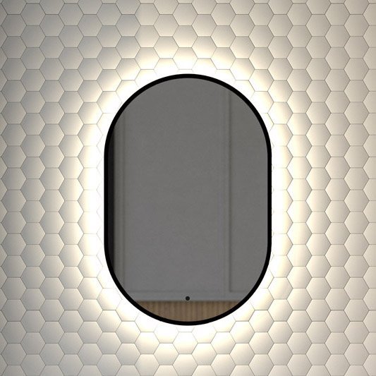 

Зеркало Defesto Aura DF 2921R 40x60, с нейтральной подсветкой, инфракрасный выключатель, черное