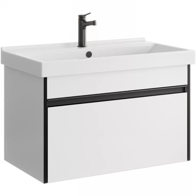 

Тумба под раковину без столешницы Aqwella Urban 80, подвесная, белая глянцевая