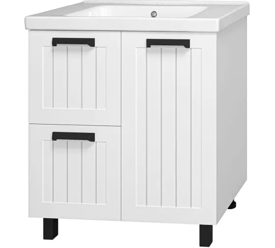 

Тумба с раковиной Misty Спарта 80 белая матовая