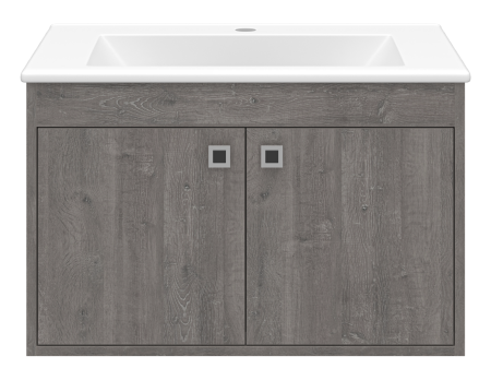 

Тумба с раковиной Misty Пайн 70 серая матовая