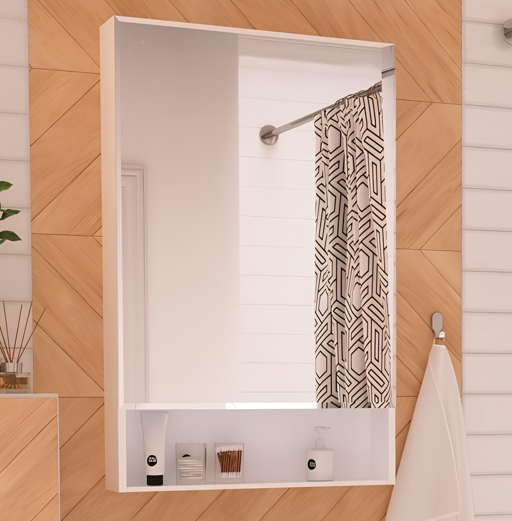 

Зеркало-шкаф 1MarKa Mira 60 белый глянец