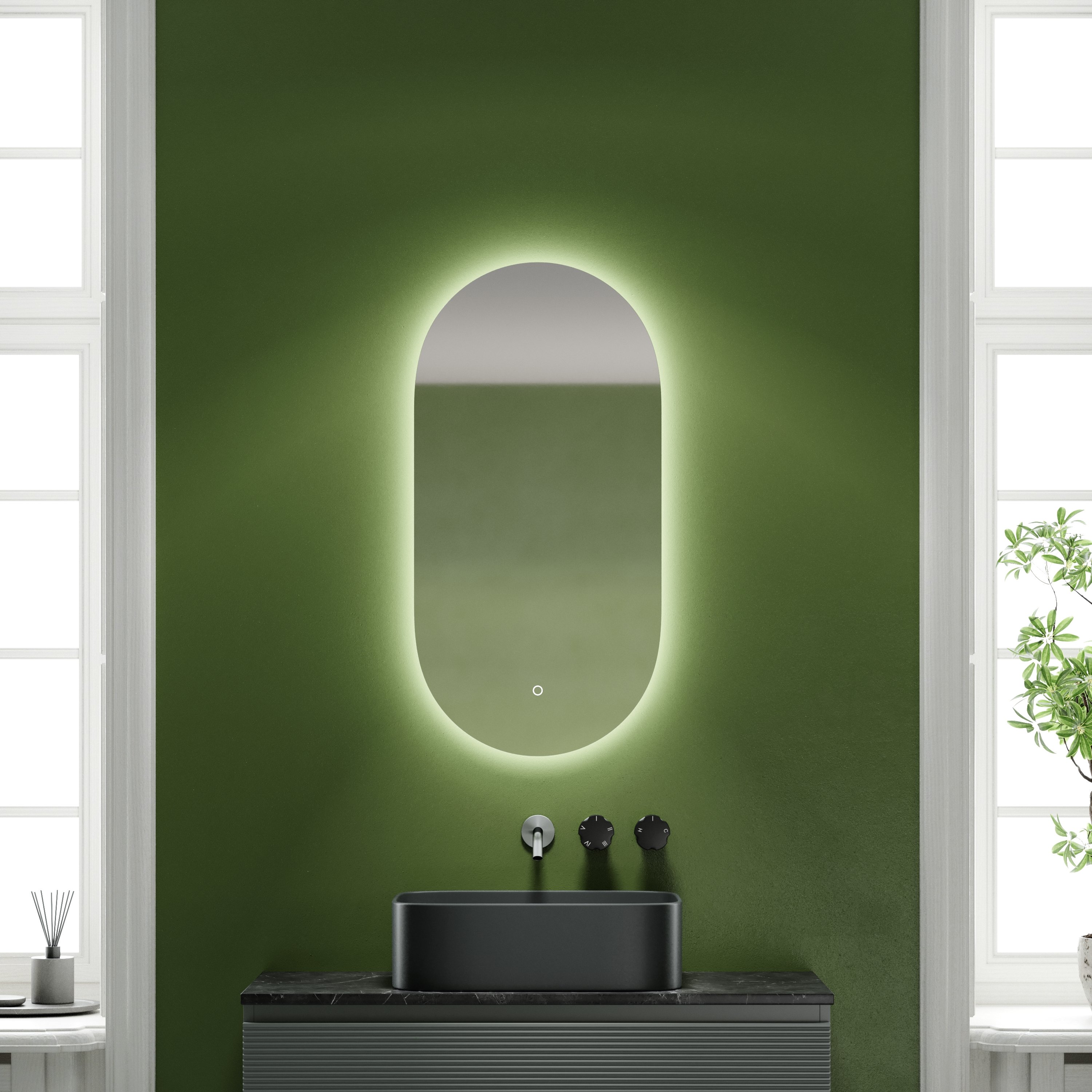 

Зеркало Sancos Oval 45 с фоновой подсветкой