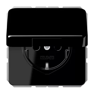 

Розетка Schuko с крышкой Jung CD1520BFKLSW