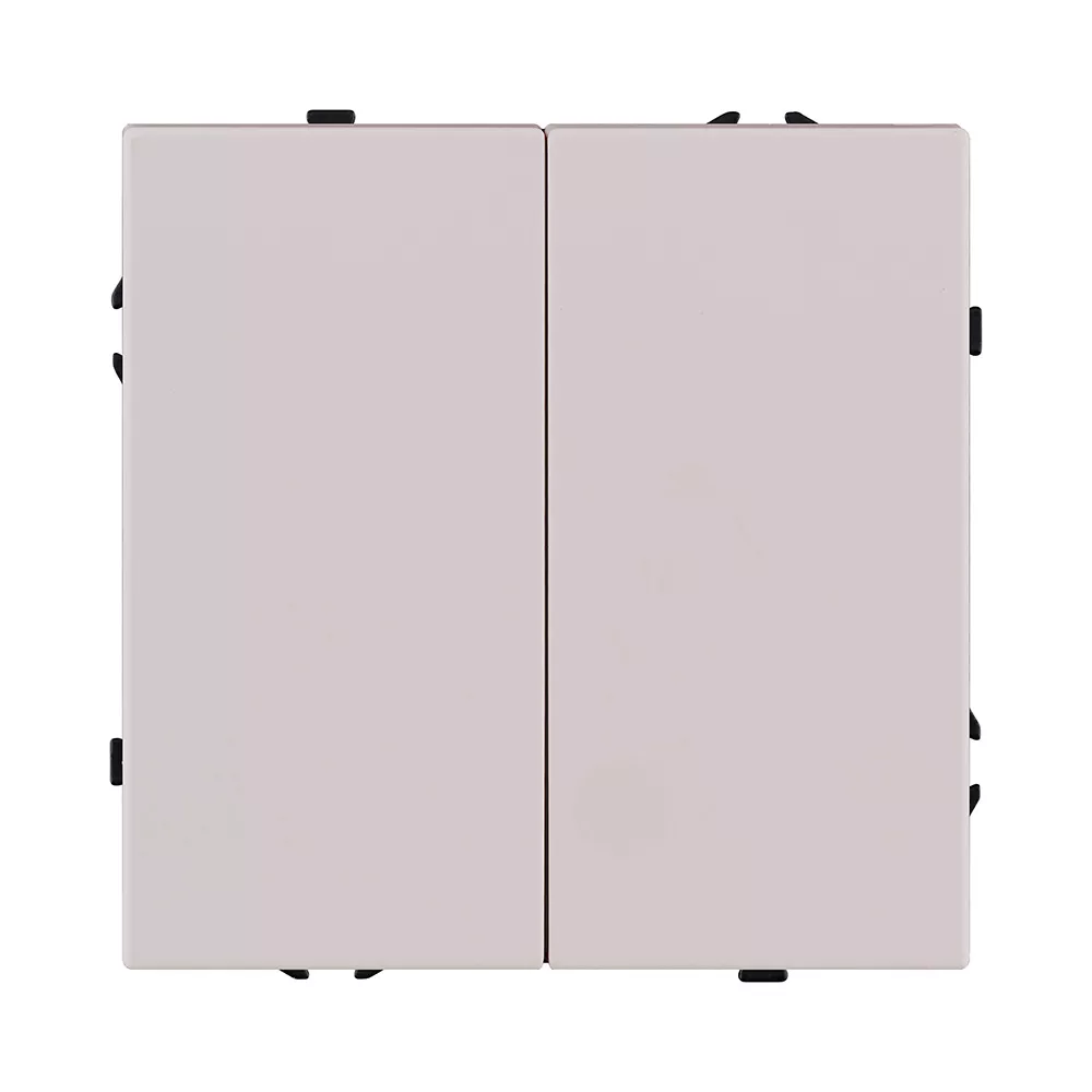 Выключатель 2-клавишный проходной 10А/250В, кашемир матовый Kollinger Eclipse EC-005CM