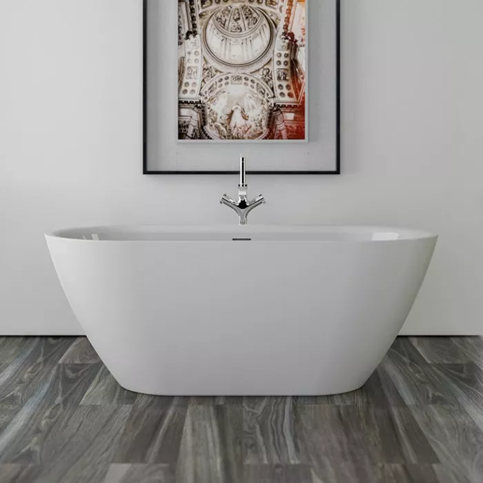 Knief Form XS Ванна отдельностоящая 155х75х60см, (перелив щелевой), без слива-перелива, цвет белый (продавать со сливом 0100-091-06)