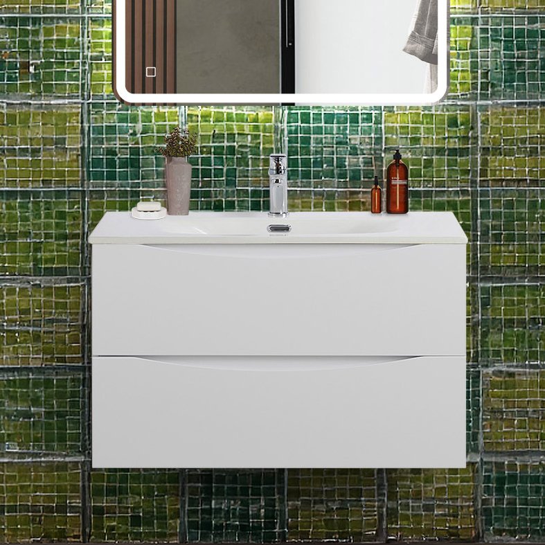 

Тумба под раковину без столешницы BelBagno Marino-cer-n 80 подвесная, bianco opaco