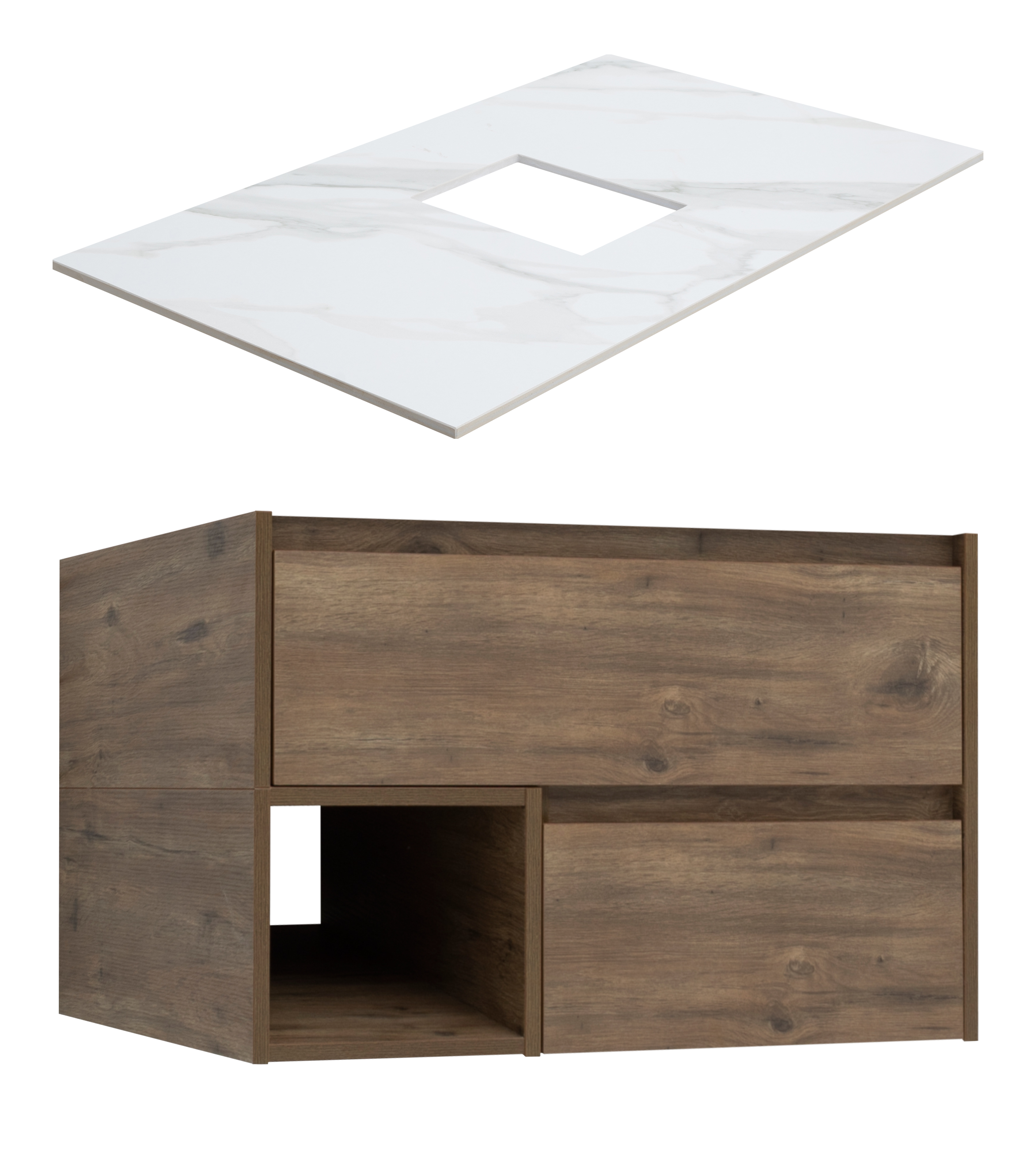 

Тумба под раковину со столешницей STWORKI Карлстад 75 дуб рустикальный, монте тиберио