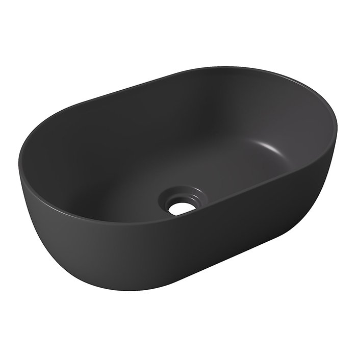 

Alice Раковина UNICA 55x35хВ17, накладная, без отверстия под смеситель, чёрный матовый