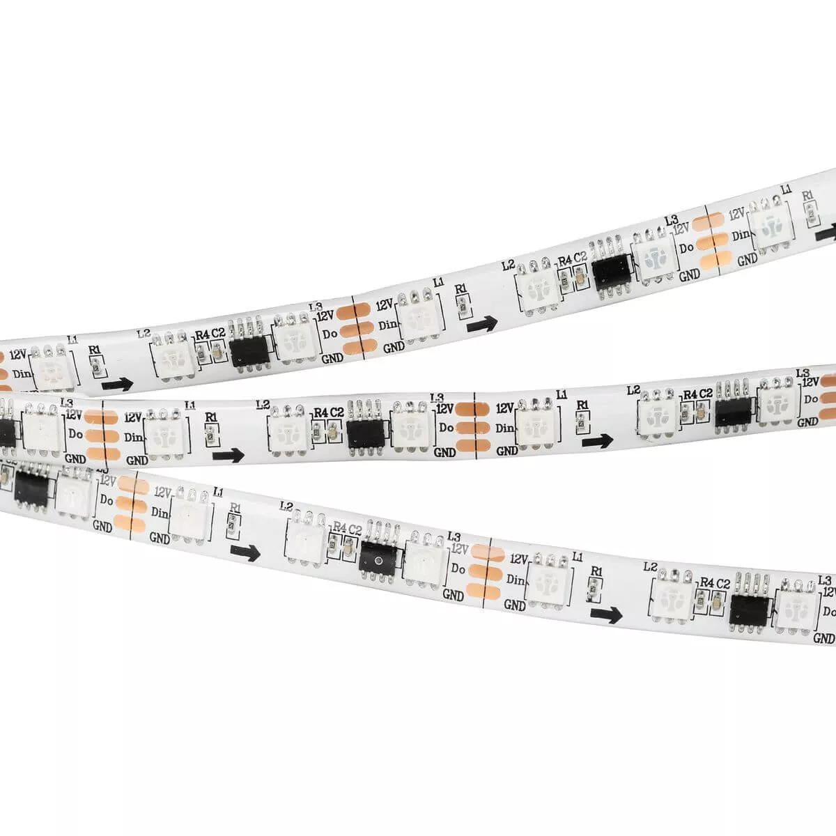 

Светодиодная влагозащищенная лента Arlight 14,4W/m 60LED/m 5060SMD разноцветная 5M SPI-SE-B60-10mm 12V RGB-PX3 026366(2)
