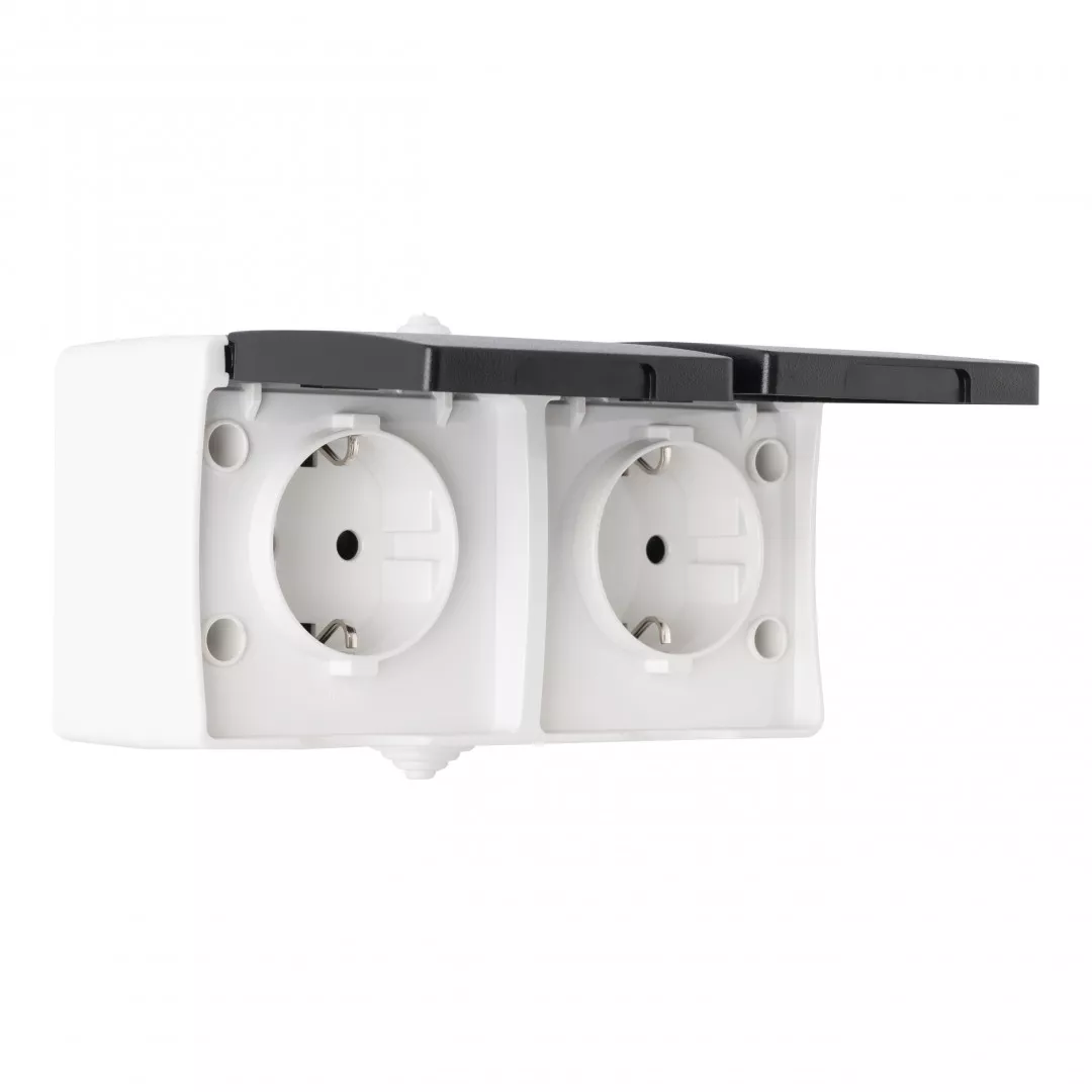 

Розетка двойная с заземлением Arte Milano 309.40-2.grey