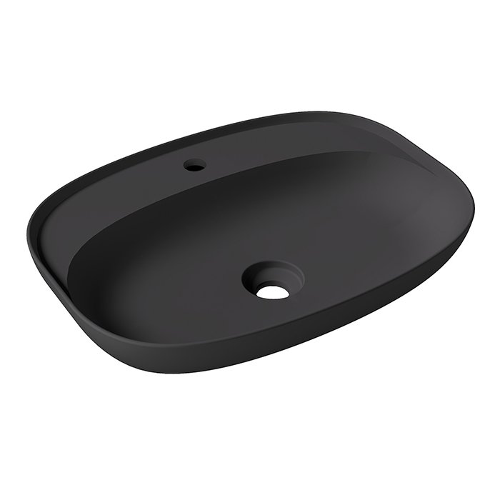 

Alice Раковина FORM Oval 60x45хВ12 Plan, накладная, с отверстием под смеситель, чёрный матовый