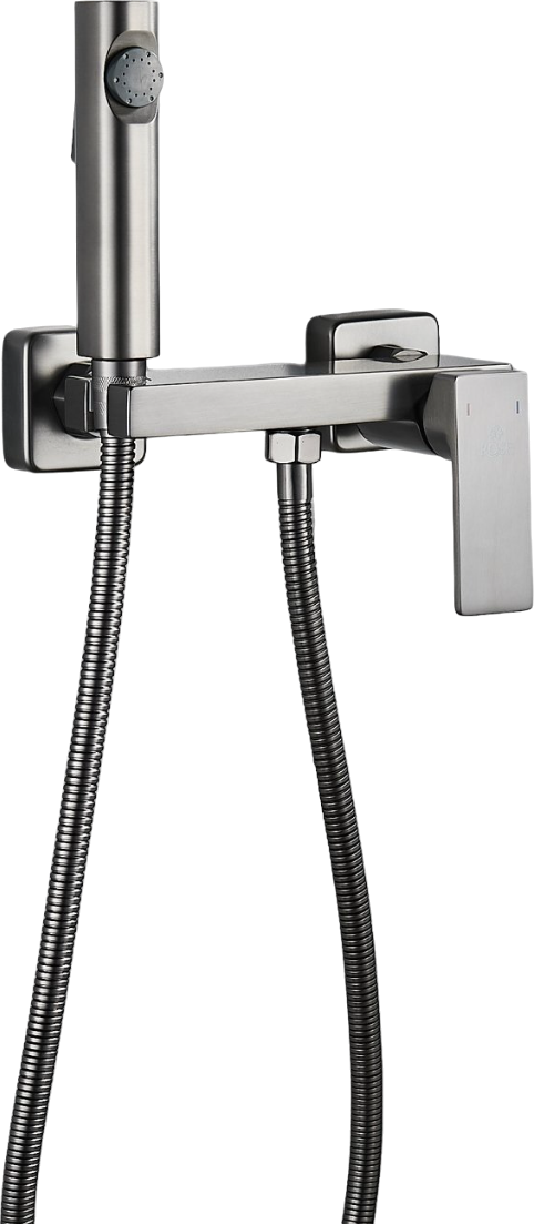 

Гигиенический душ Rose R1805T-1 со смесителем, оружейная сталь