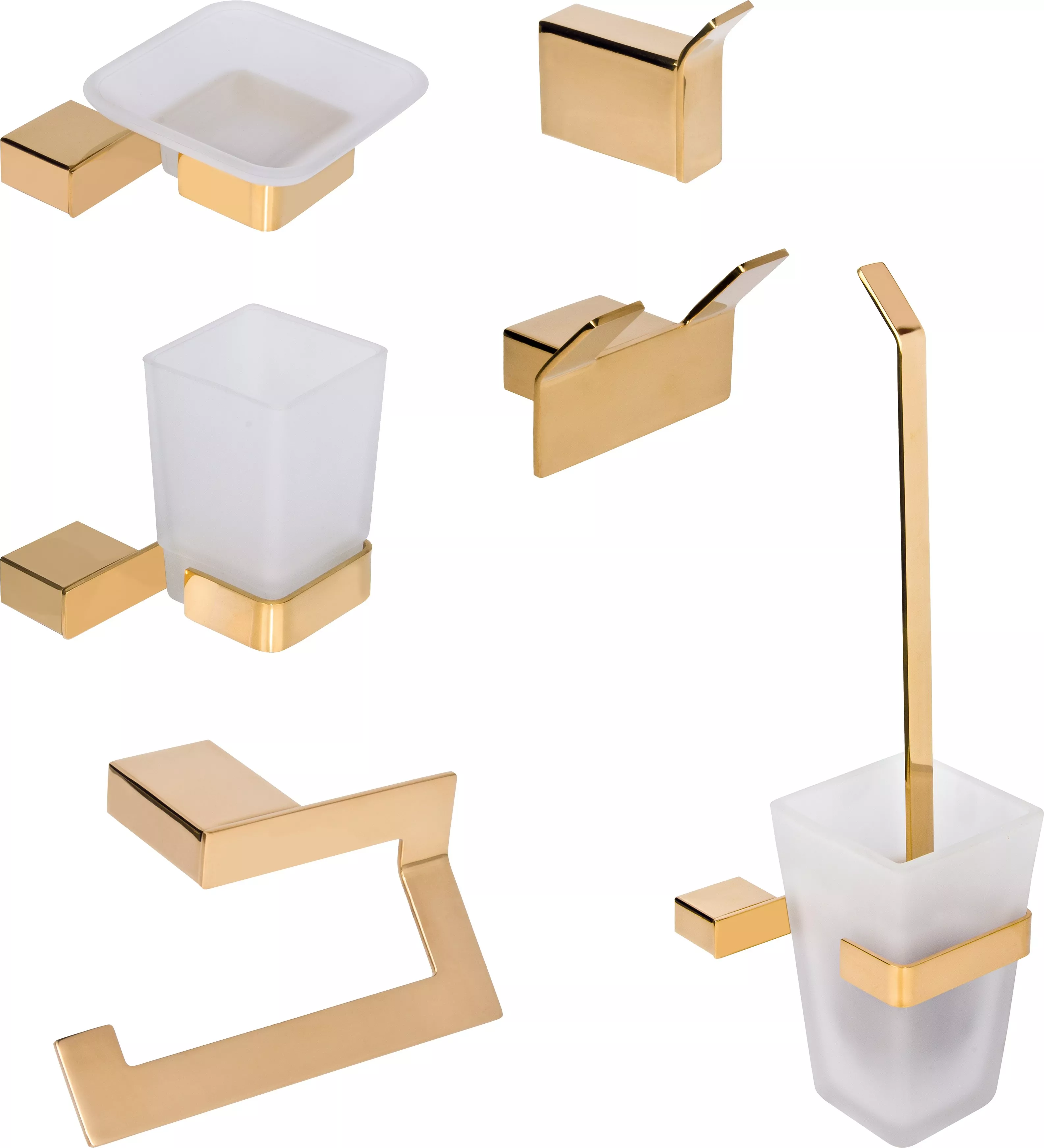   Santehnika Room Набор DECOR BANYO SS 304 Gold SS304 008 02 + SS304 007 02 + SS304 6009 02 + SS304 008 12 + SS304 005 02 + SS304 006 02