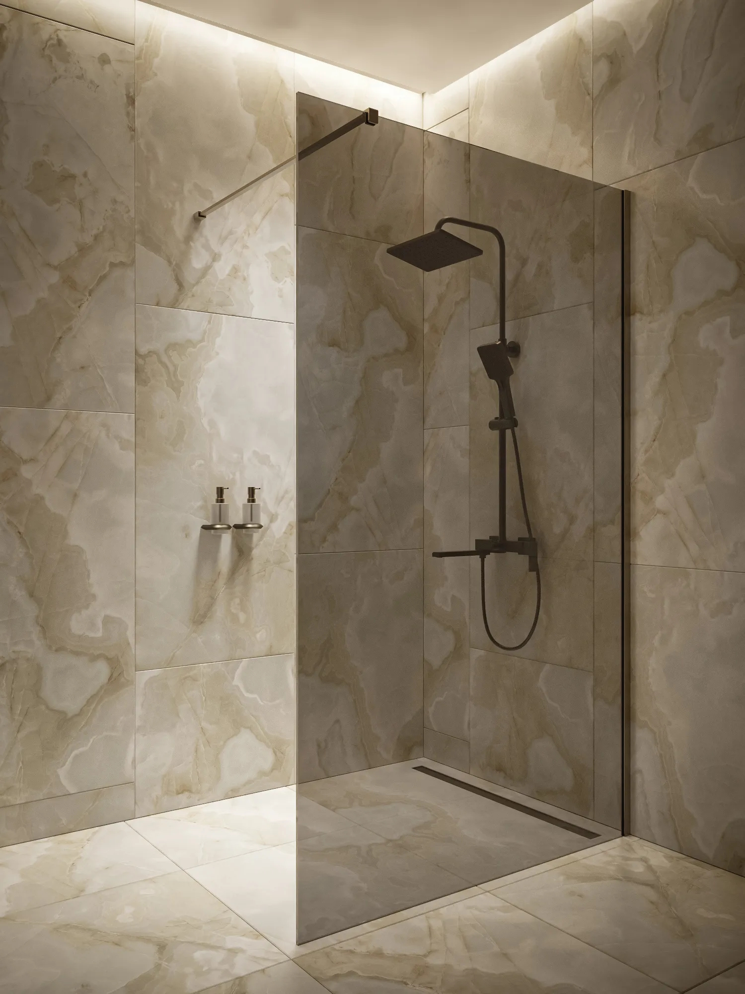 

Душевая перегородка Knotlor Velum Onyx WI120 120х200 см, профиль оружейная сталь, стекло серое