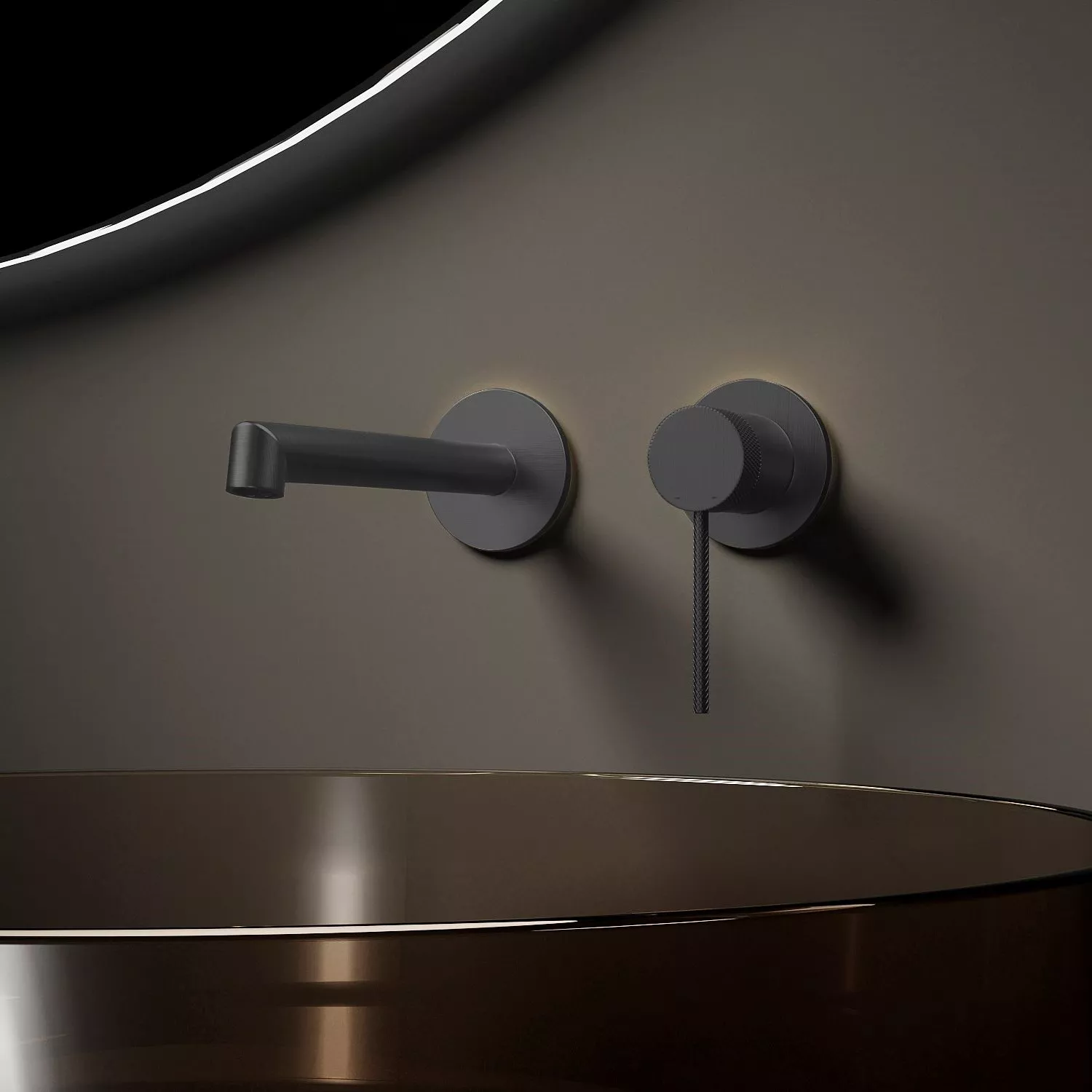 

Смеситель для раковины Vincea Rim VBFW-2RM1GM встраиваемый однорычажный, вороненая сталь