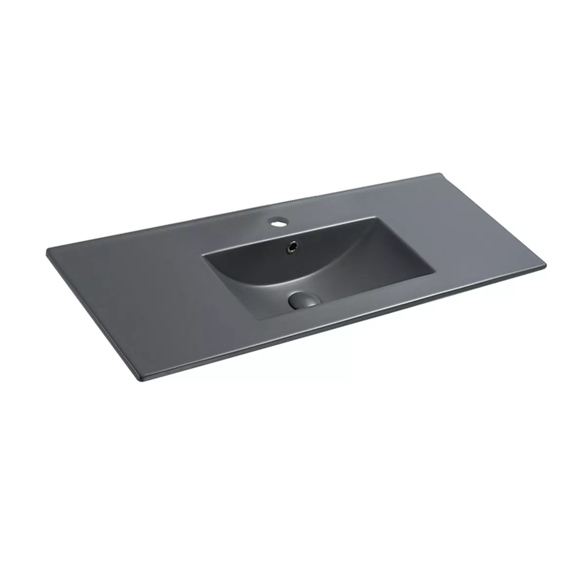 

Встраиваемая раковина Vincea 121х46 серый матовая
