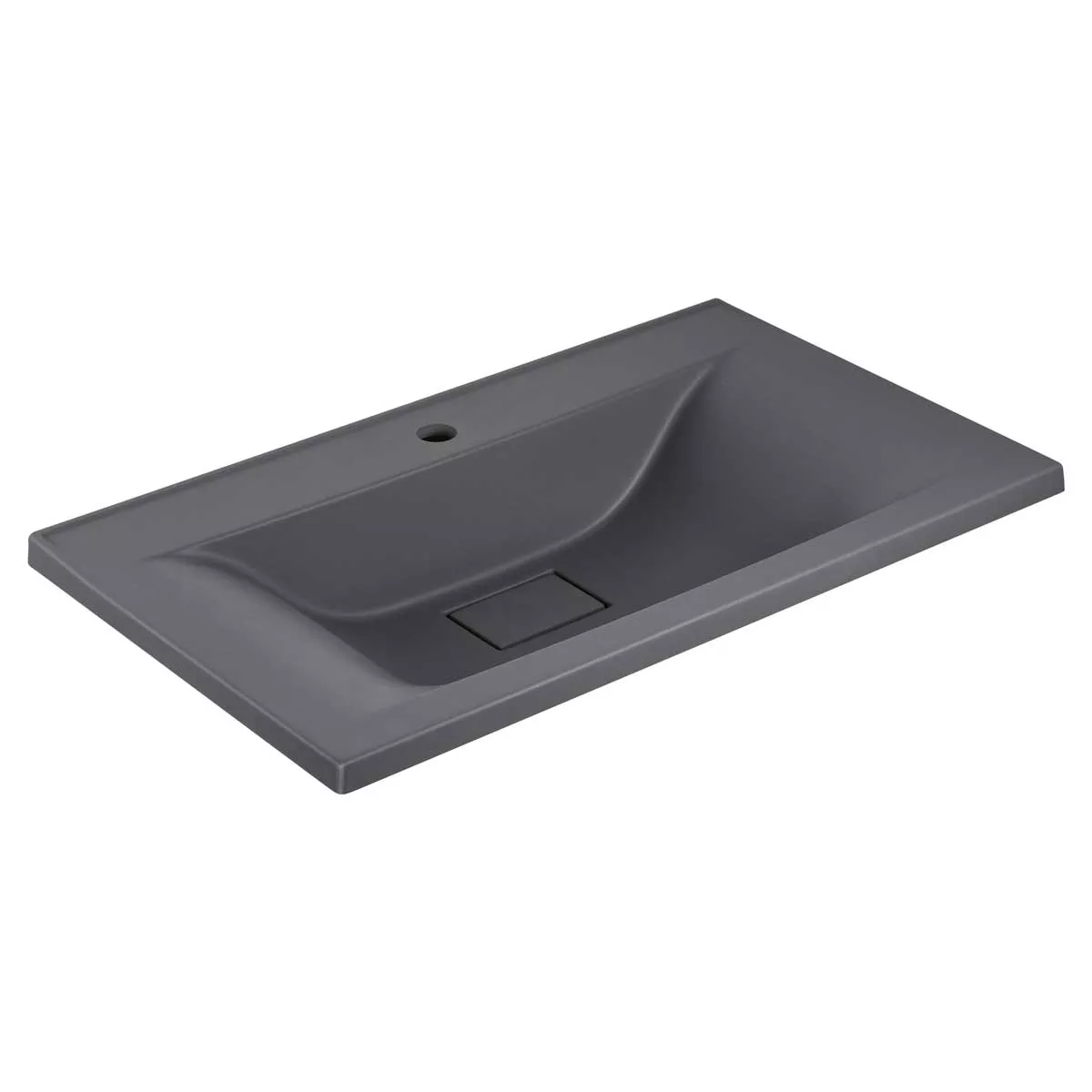 

Встраиваемая раковина Vincea 80х45 серая матовая