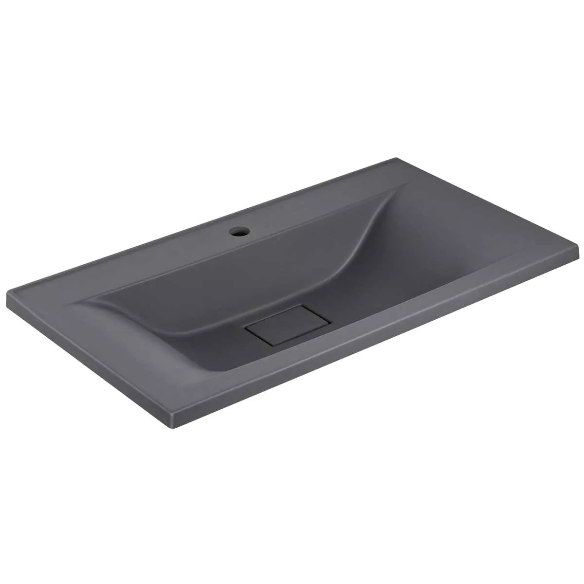 

Встраиваемая раковина Vincea 90х45 серая матовая