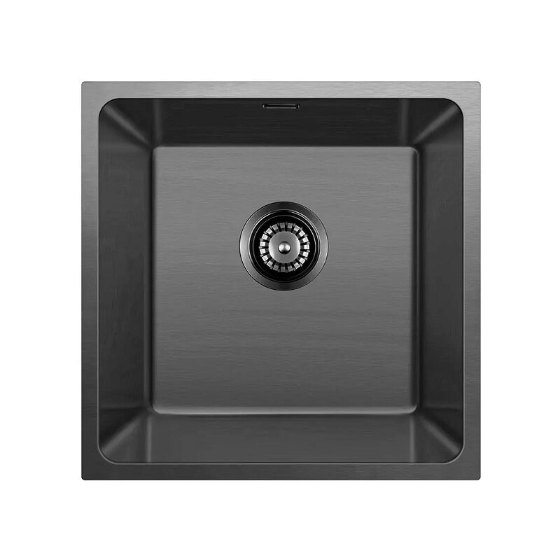 Мойка Seaman Eco Roma U SMR-4444A-GL (Gun Light, PVD, micro-satin, *5), стандартная комплектация - Светлая оружейная сталь