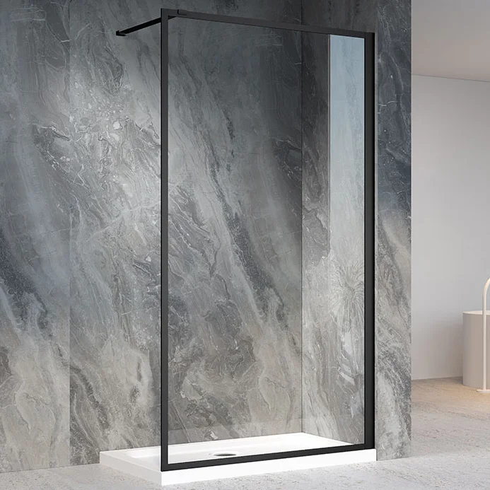 

Душевая перегородка Veconi Korato 100х200 профиль черный стекло прозрачное