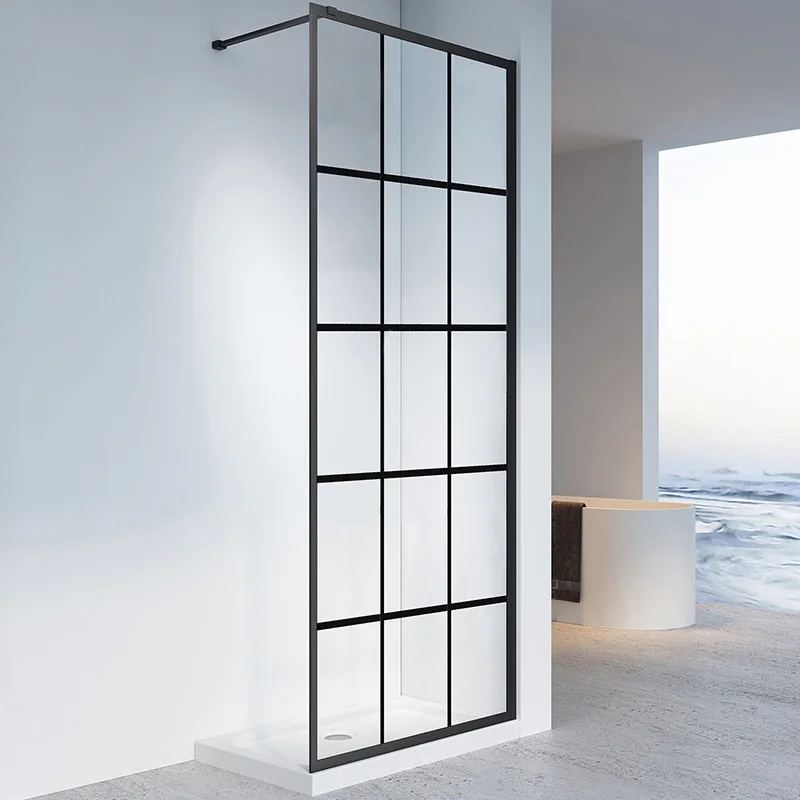 

Душевая перегородка Veconi Korato 80х200 профиль черный стекло прозрачное