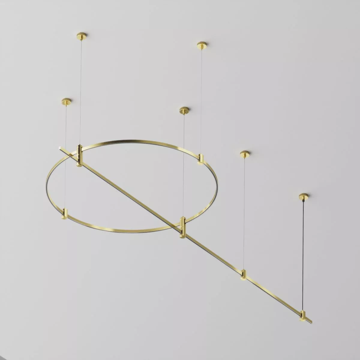 

Основание круглое+прямое на тросовых подвесах Hang для трековых светильников Maytoni Technical Flarity TFC-Flar-H05-BS