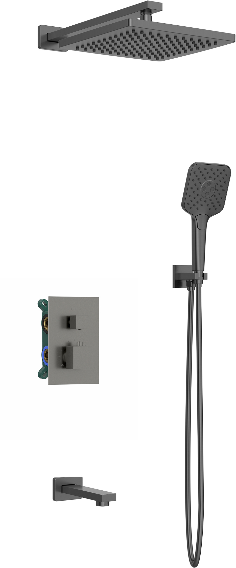 

Душевой комплект AltroBagno Lamberto AltroBagnoLamberto040411GM С ВНУТРЕННЕЙ ЧАСТЬЮ, оружейная сталь