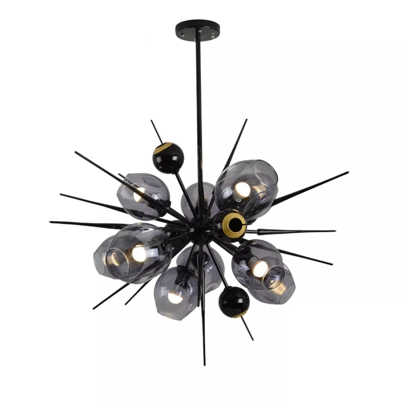 

Люстра на штанге Delight Collection Burst 9720P-10S black/smoky