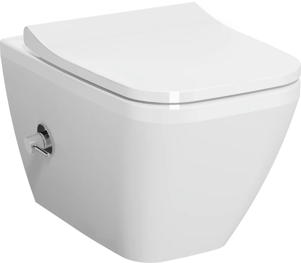 

Унитаз подвесной VitrA Integra Square с функцией биде безободковый крышка микролифт белый