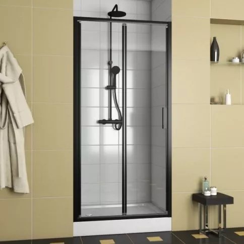 

Душевая дверь в нишу Bravat Blackline 100х200 складная
