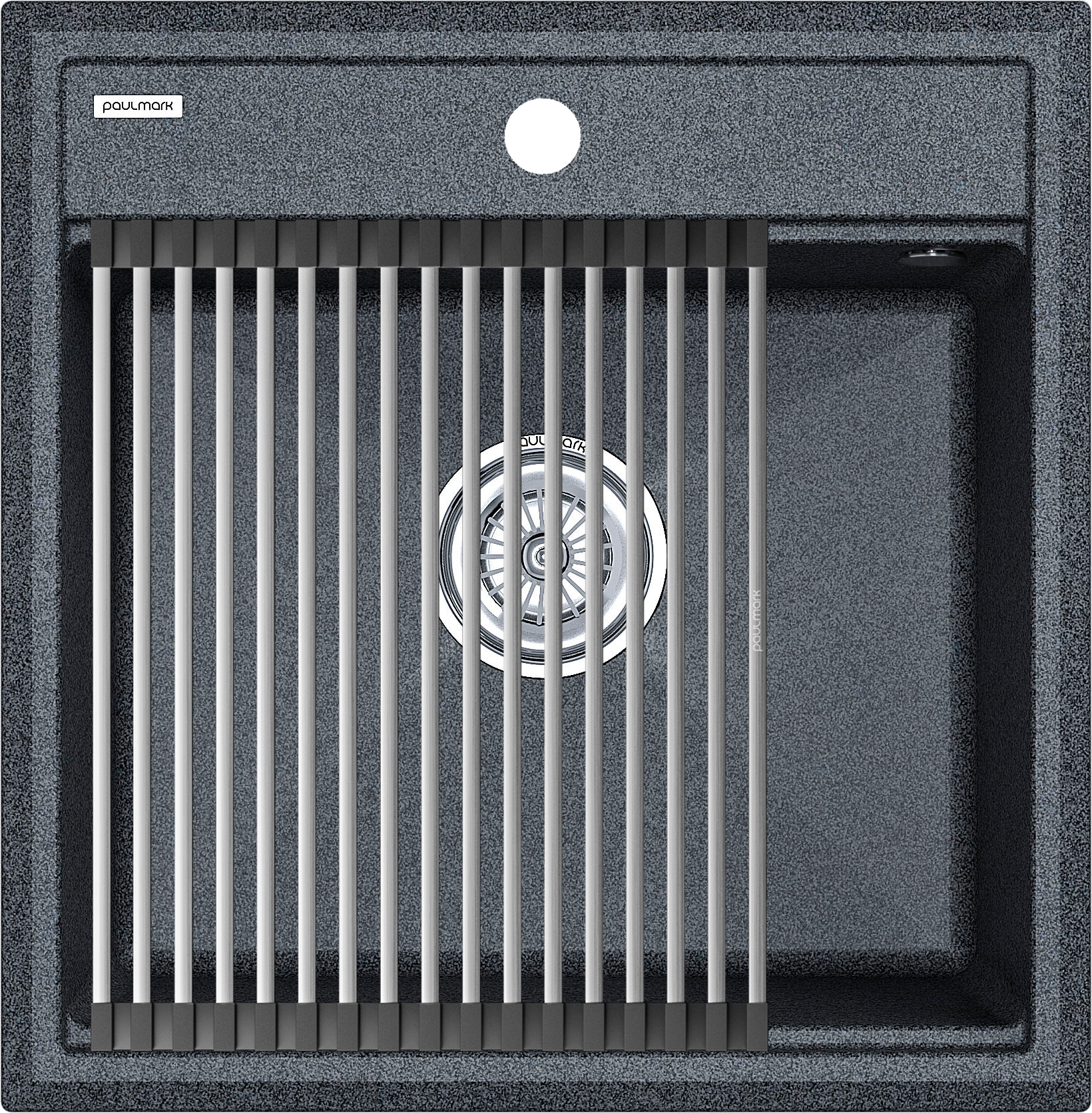 

Мойка кухонная Paulmark Stepia + Step PM115051-DG+R375-BS графит