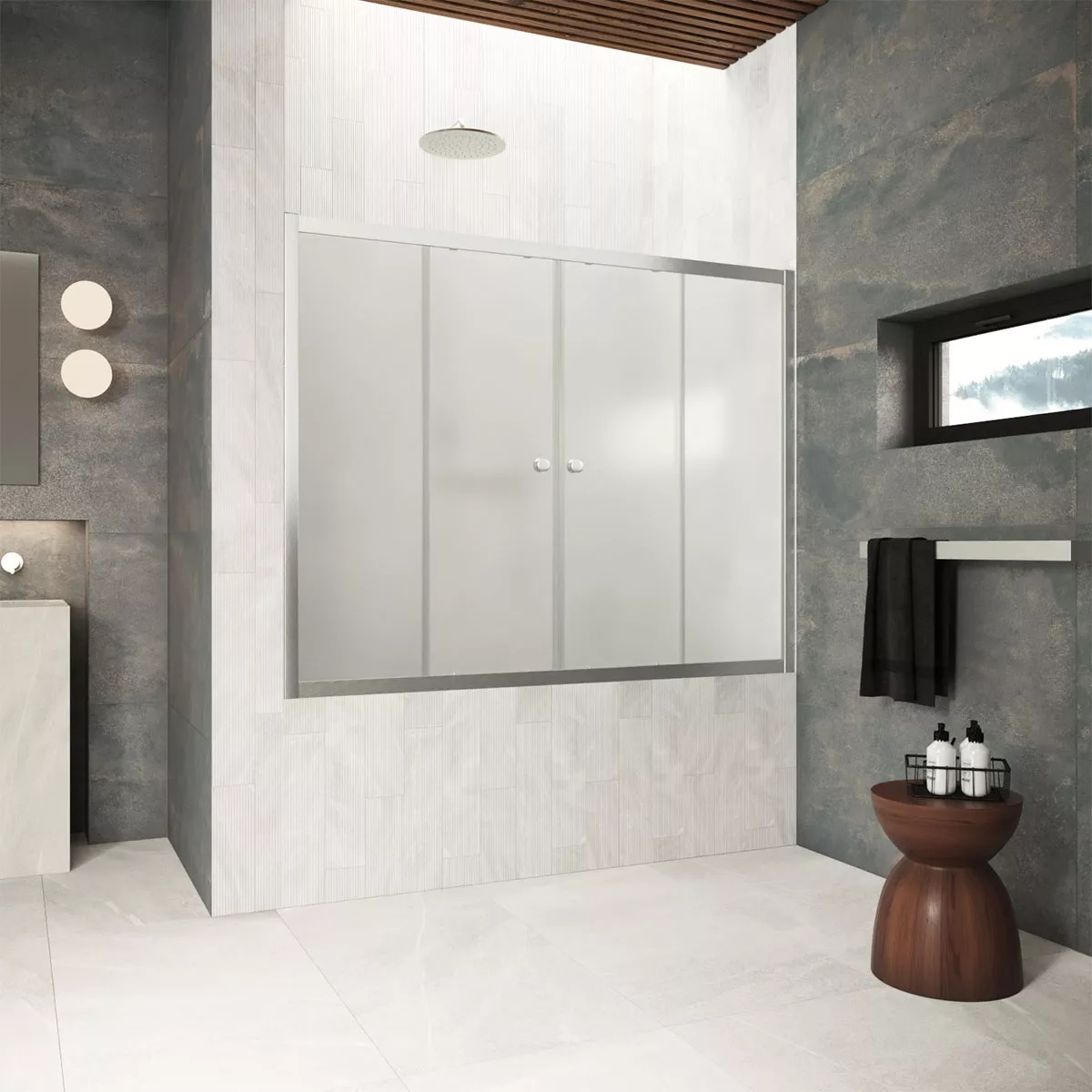 

Шторка на ванну Vegas Glass Z2V Protec 165 04 10 профиль никель, стекло сатин