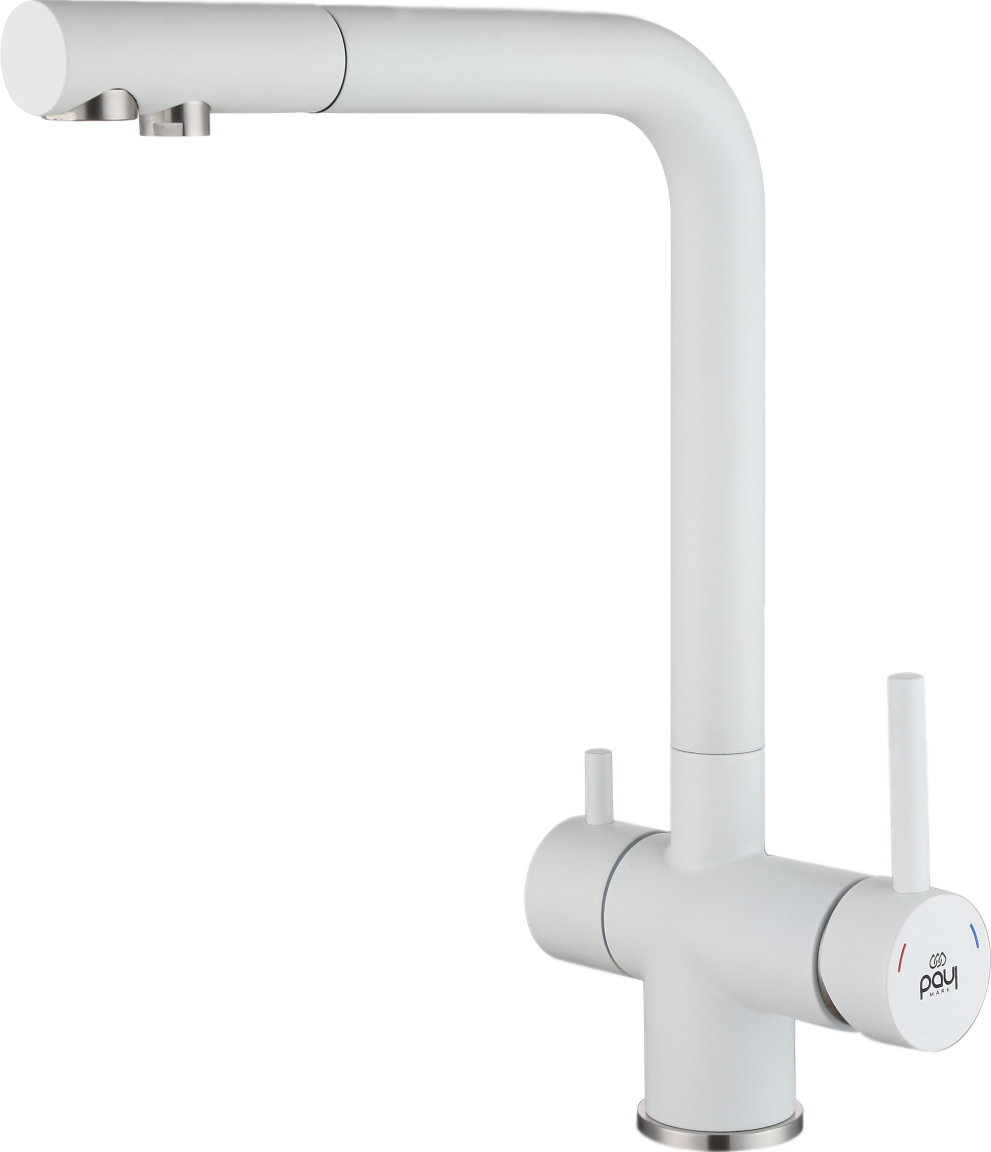 

Смеситель для кухни Paulmark Skalen Sk213020-WH белый матовый