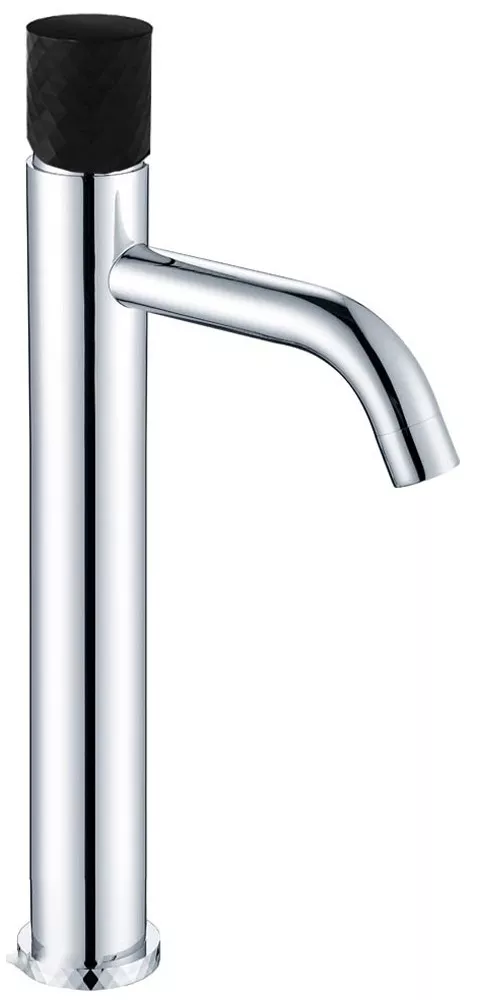 

Смеситель для раковины высокий Boheme Stick c ручкой Diamond, хром глянцевый, черный