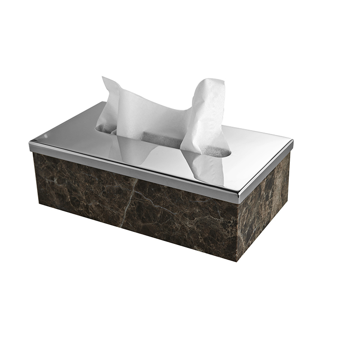 3SCPalace Marble Контейнер для салфеток настольный 23хh7х125 сммрамор Emperador Darkлатунь цвет Хром 74898₽