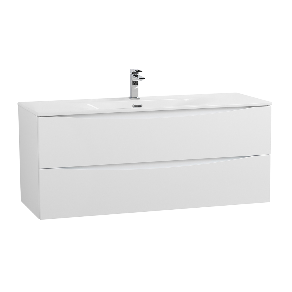 

Тумба с раковиной BelBagno Marino-cer-n 120 подвесная, bianco lucido