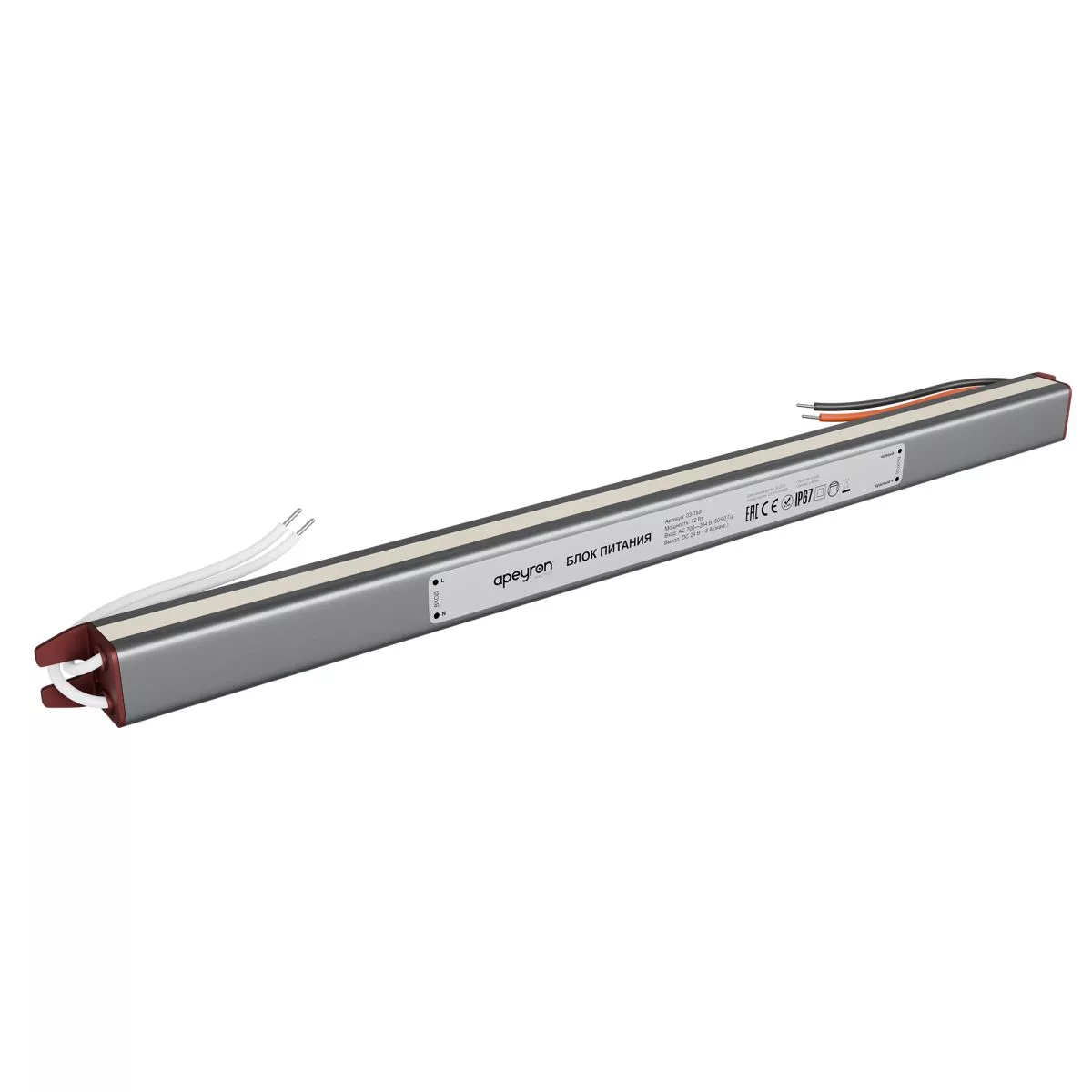 

Блок питания Apeyron 24В, 72Вт, 200-264В, 3А, IP67 03-189