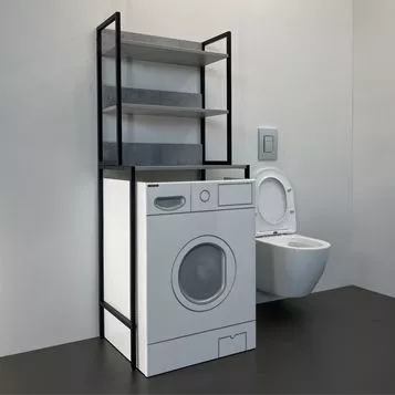 

COMFORTY.Стеллаж для стиральной машины бетон светлый