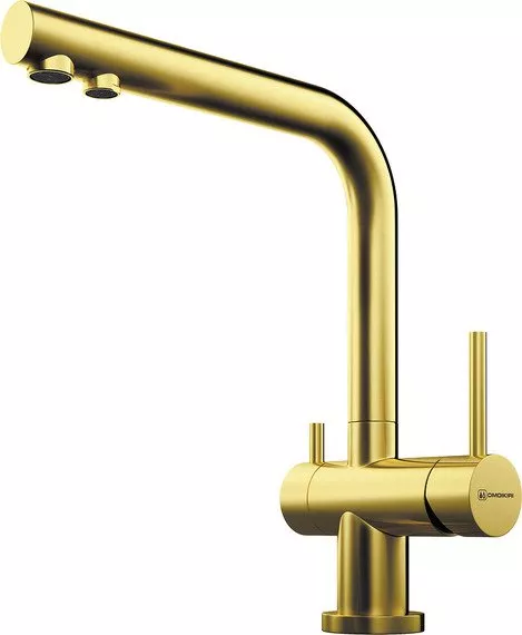 

Смеситель для кухни Omoikiri Nagano с подключением к фильтру светлое золото