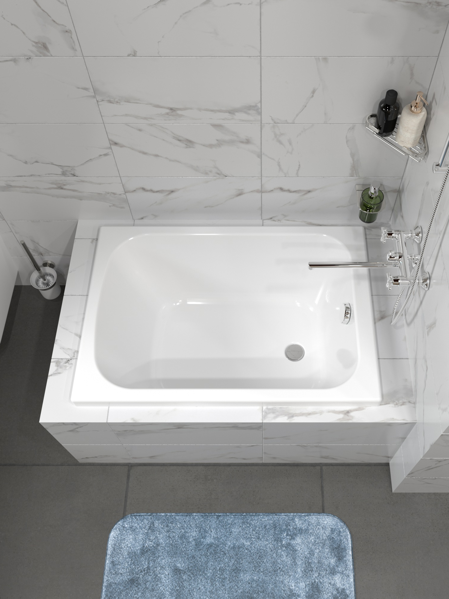 Акриловая ванна DIWO Брянск 110x70 см пристенная белая на ножках 9420₽