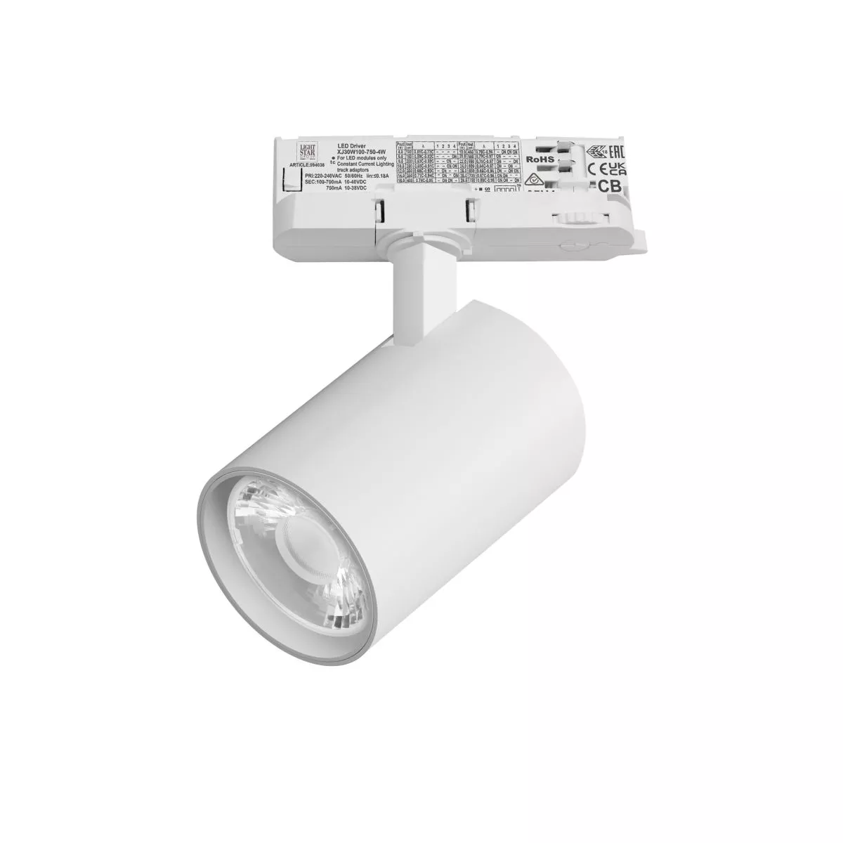 

Трековый трехфазный светильник Quattro LED 15G с адаптером Lightstar Alta Base A5236QT15G