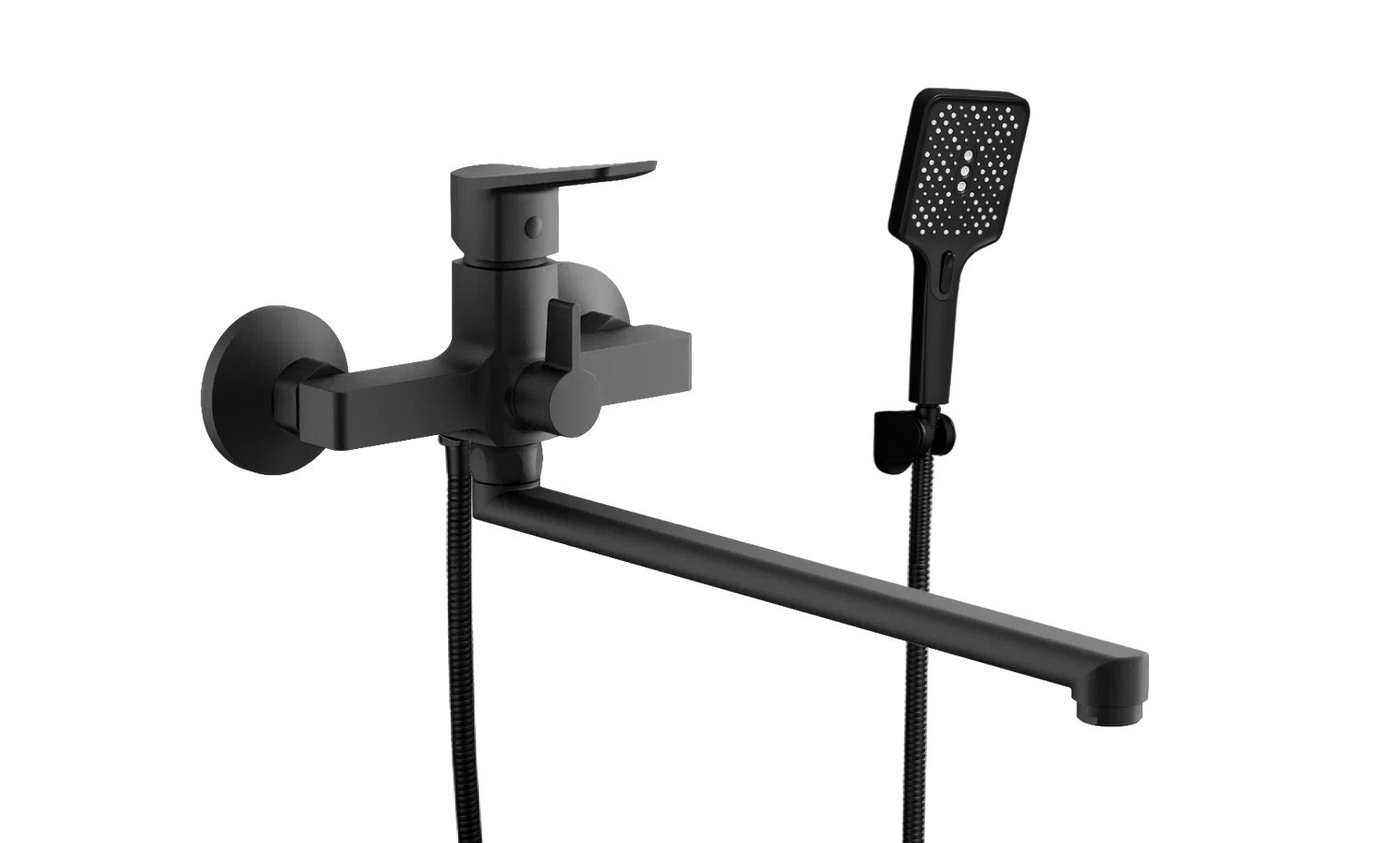 Смеситель с длинным изливом для ванны BELZ B715 B22715-7 черный 9081₽