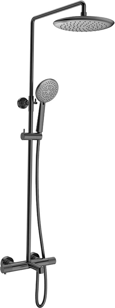 

Душевая стойка Vincea Desire VSFS-1D1TGM с термостатом, вороненая сталь