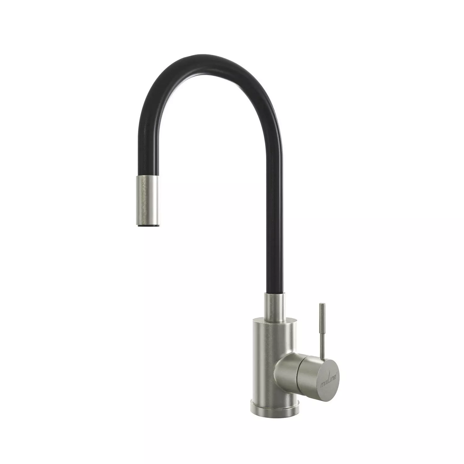 

Смеситель для кухни 35k MIXLINE MLSS-0325 ЧЕРНЫЙ гибкий силиконовый излив (542377)