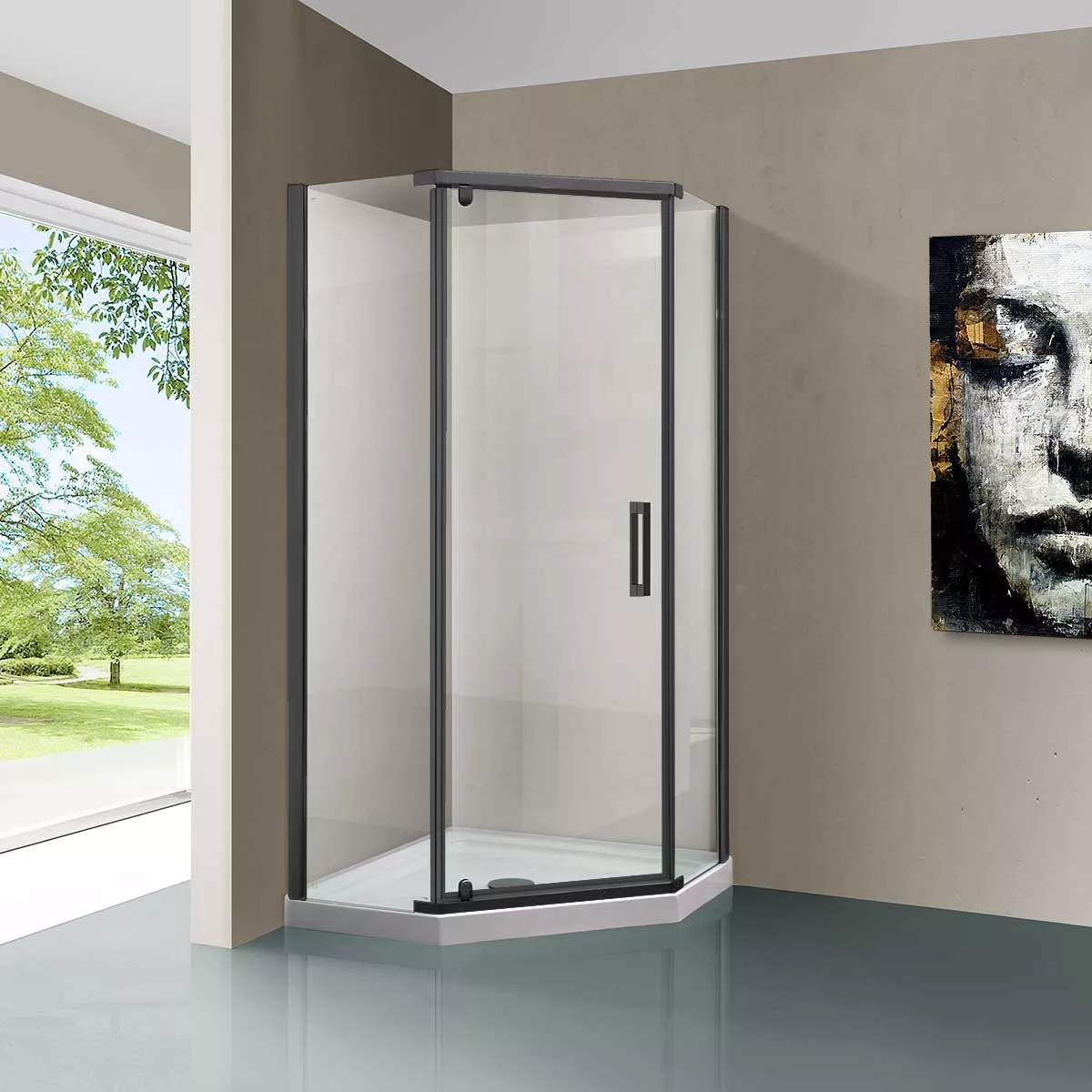 

Душевой уголок Vincea Stresa VSP-1S100CLGM 100x100, профиль вороненая сталь, стекло прозрачное