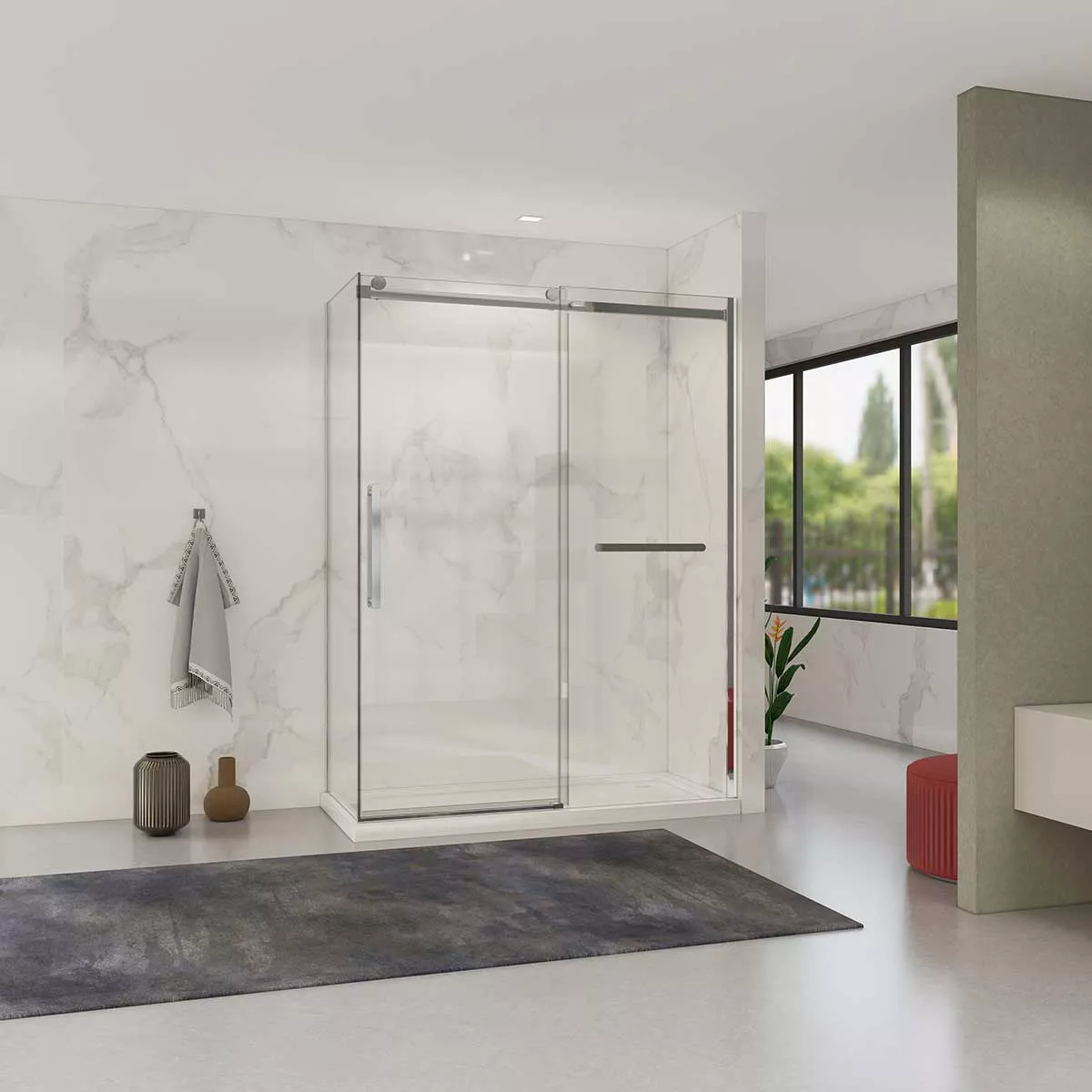 

Душевой уголок Vincea Como Soft VSR-1CS8015CL 150x80 см профиль хром, стекло прозрачное