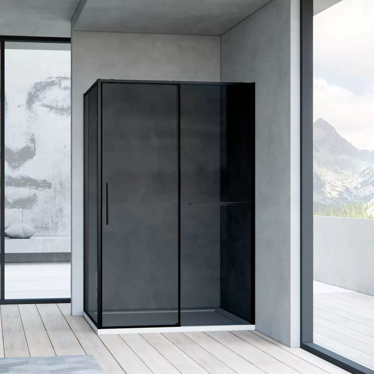 

Душевой уголок Vincea Slim Soft VSR-1SS9012CGB 120x90, профиль черный, стекло тонированное