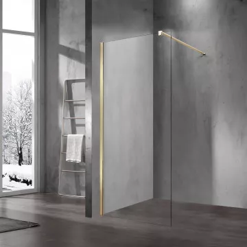 

Душевая перегородка Vincea Walk-In 100х200 золото стекло прозрачное